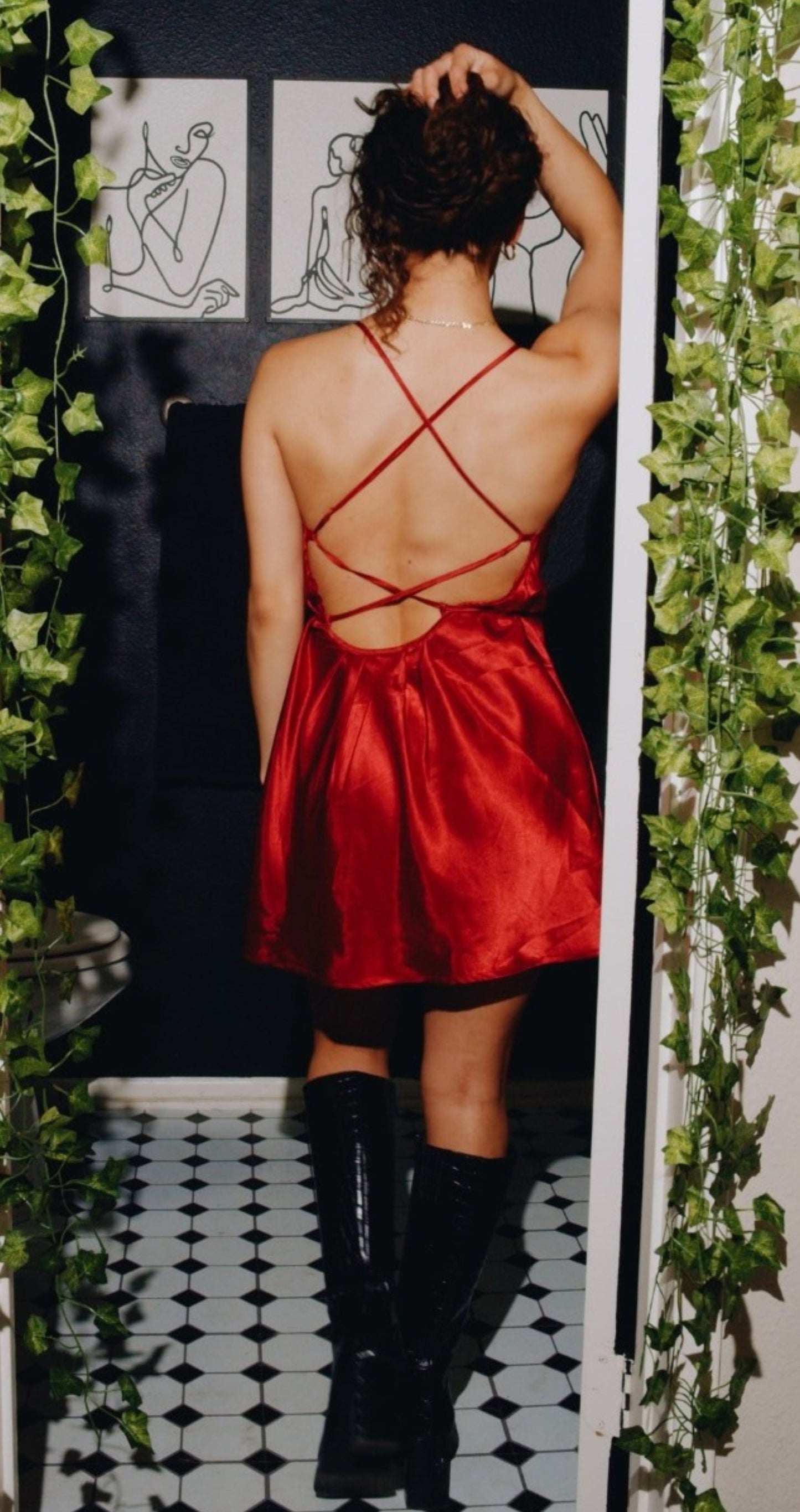 Lace Back Mini Dress