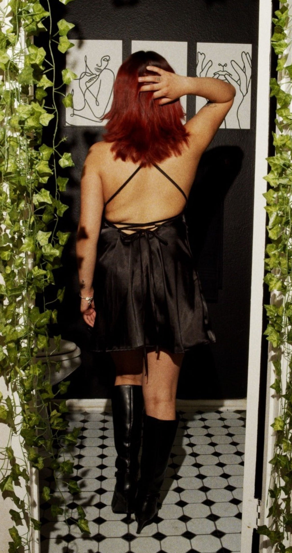 Lace Back Mini Dress
